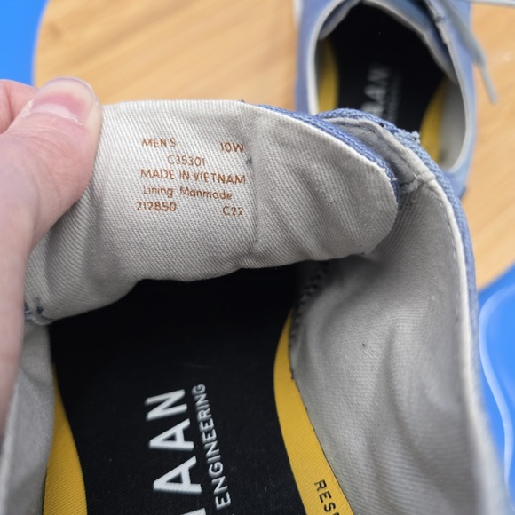 Cole Haan GrandPro Rally Canvas Court Trainers  Blue/Optic White  Men's 10W EUC‎ - Picture 8 of 9